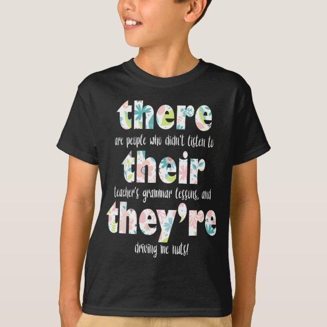 T-shirt Ils sont Anglais Grammar Enseignant Pun Gi (Devant)
