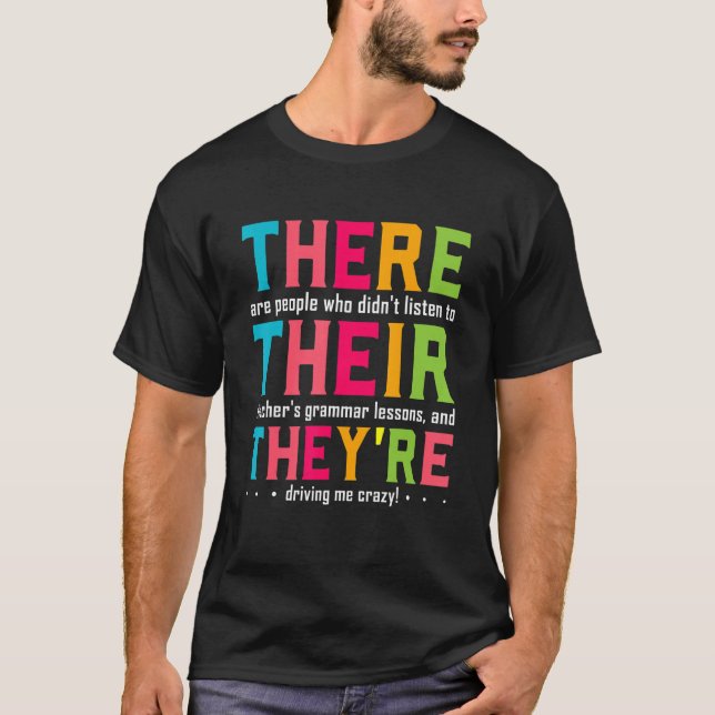 T-shirt Ils sont professeurs de grammaire anglaise (Devant)