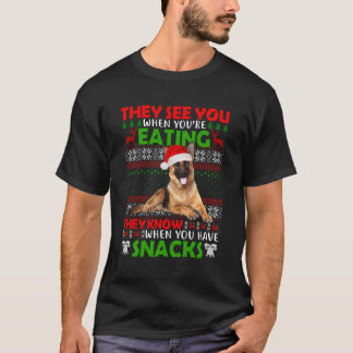 T-shirt Ils Te Voient Quand Tu Manges Ger Shepherd, Vilain