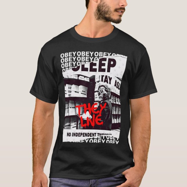 T-shirt Ils Vivent OBEY Retro Cult Classic Horror Fan (Devant)