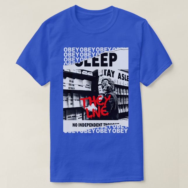 T-shirt Ils Vivent OBEY Retro Cult Classic Horror Fan Desi (Design devant)