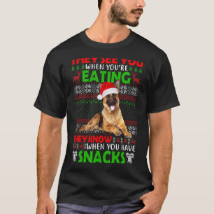 T-shirt Ils vous voient quand vous mangez un berger allema