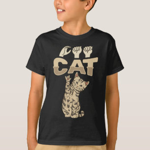 T-shirt Ily Cat Asl geste de la main surdité perte auditiv