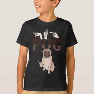 T-shirt Ily Pug Langue Des Signes Deaf Perte Auditive Sens