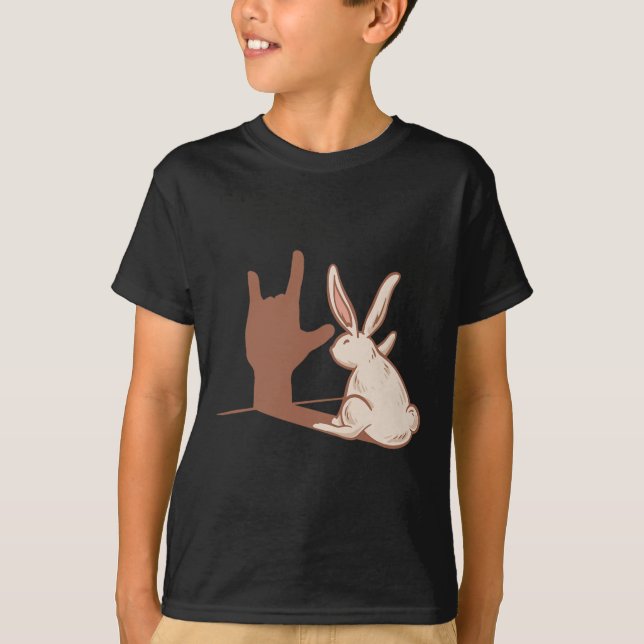 T-shirt ILY Rabbit ASL Geste MAIN Sourde Perte d'audition  (Devant)