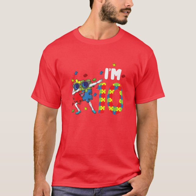T-shirt Im 10 Pour 10E Anniversaire De L'Autisme (Devant)
