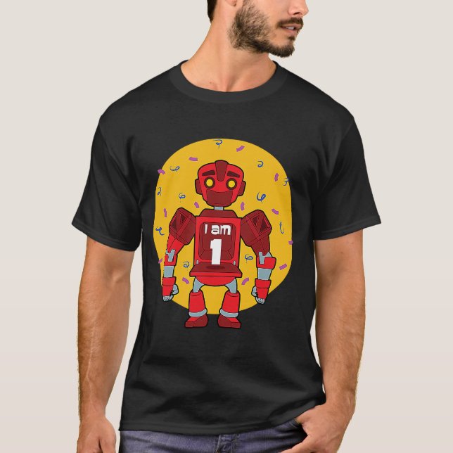 T-shirt Im 1 Robot À Thème Anniversaire (Devant)
