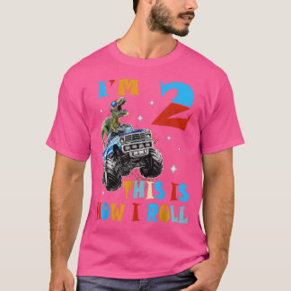T-shirt I'm 2 This Is How I Roll Monster Truck 2nd Birthda