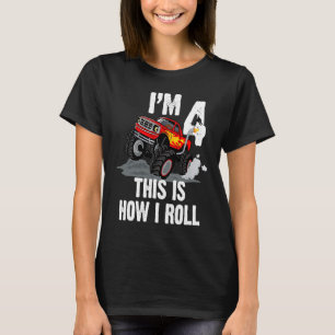 T-shirt I'm 4 Voici comment je roule Monster Truck 4th Bir