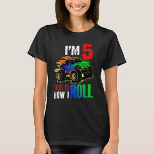 T-shirt I'm 5 C'est comment je roule Monster Truck Car 5th