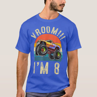 T-shirt I'm 8 Years Old Vroom 8th Birthday Party Truck Car