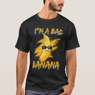 T-shirt I'm A Bad Banana Funny Women Banana Yellow Fruit L