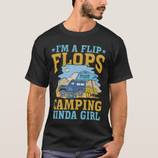 T-shirt Im A Flip Flops And Camping Kinda Girl retro