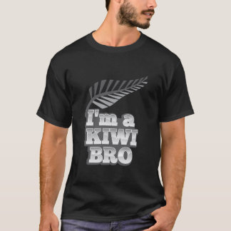 T-shirt im a KIWI Bro Nouvelle-Zélande avec fougère argent