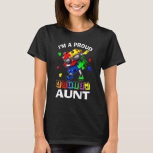 T-shirt I'm A Proud Autism Aunt Autism Aware Dabbing P