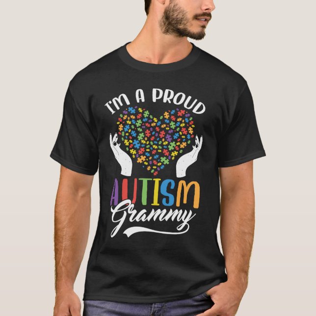 T-shirt I'm A Proud Autism Grammy Autism Puzzle Heart Awar (Devant)