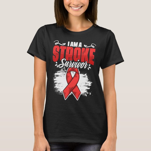 T-shirt I'm A Stroke Survivor Red Ribbon Stroke Awareness  (Devant)