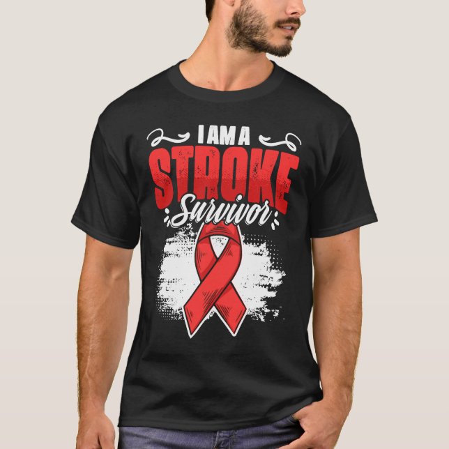 T-shirt I'm A Stroke Survivor Red Ribbon Stroke Awareness  (Devant)