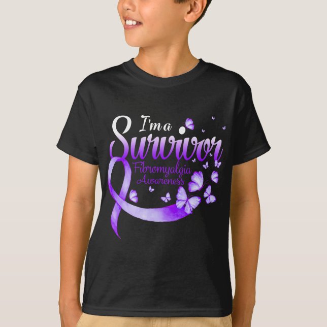 T-shirt I'm A Survivor Fibromyalgia Awareness Butterfly 1 (Devant)