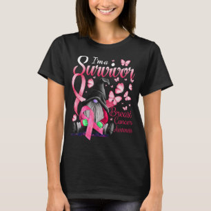 T-shirt I'm A Survivor Gnome Pink Ribbon Breast Cancer Awa