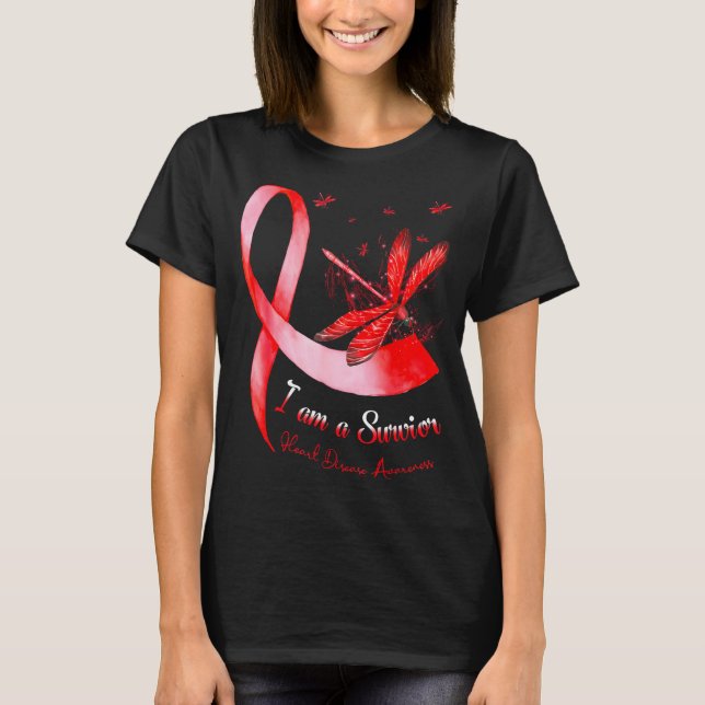 T-shirt I'm A Survivor Heart Disease Awareness Month Red R (Devant)