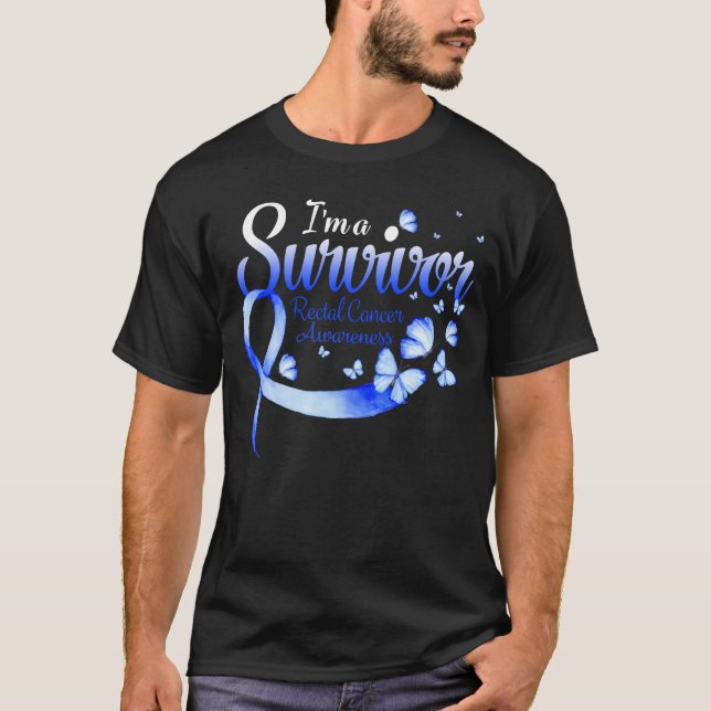 T-shirt I'm A Survivor Rectal Cancer Awareness Butterfly R (Devant)
