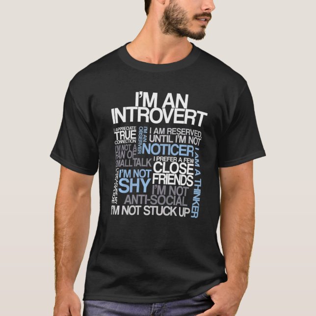 T-shirt I'm An Introvert Citations Cloud (Devant)