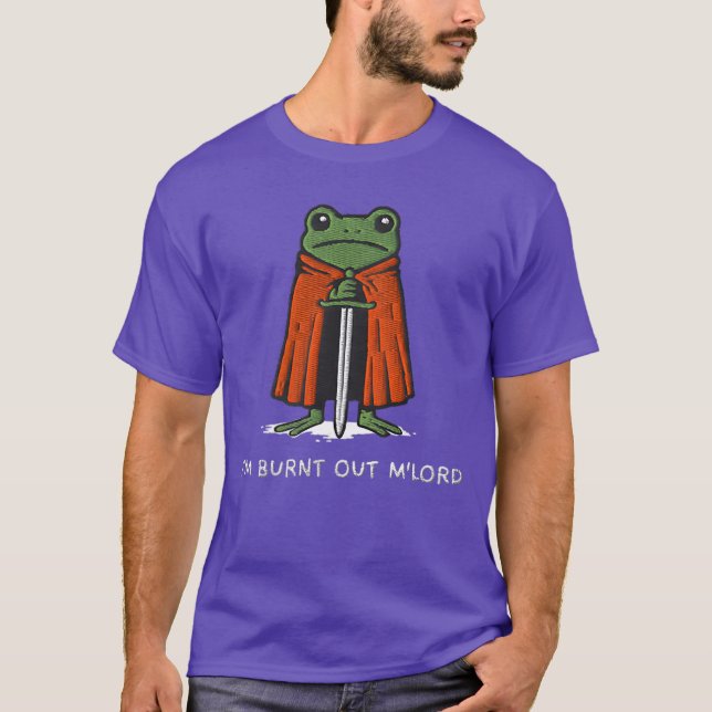 T-shirt Im Burnt Out MLord Funny Knight Frog Meme Boys Men (Devant)