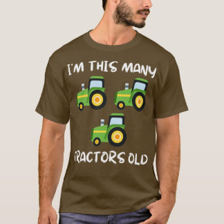 T-shirt Im Ce Beaucoup De Tracteurs Vieux 3 Ans Troisième 