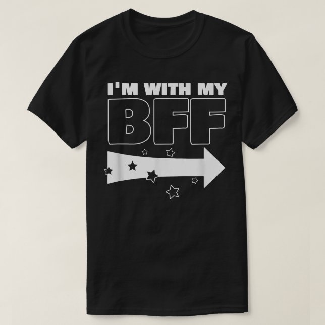 T-shirt Im Classique Avec Mon BFF Droite Flèche Drôle (Design devant)
