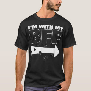 T-shirt Im Classique Avec Mon BFF Droite Flèche Drôle