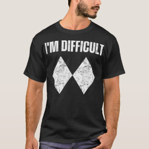 T-shirt Im Difficulté Funny Double Ski Noir Snowboard