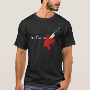 T-shirt Im Fine Couteau Stab Drôle Halloween Costume Poign