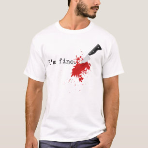 T-shirt Im Fine Couteau Stab Drôle Halloween Costume Poign
