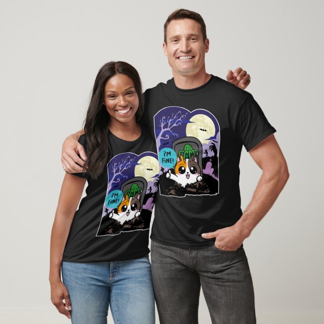 T-shirt I'm fine with a zombie attack (Unisexe)