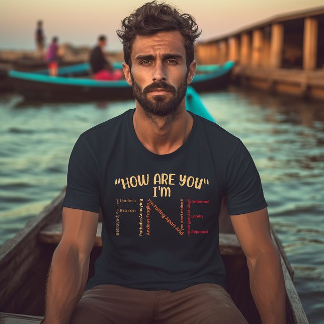 T-shirt I'm Fine Word Art Mental Health (Créateur téléchargé)