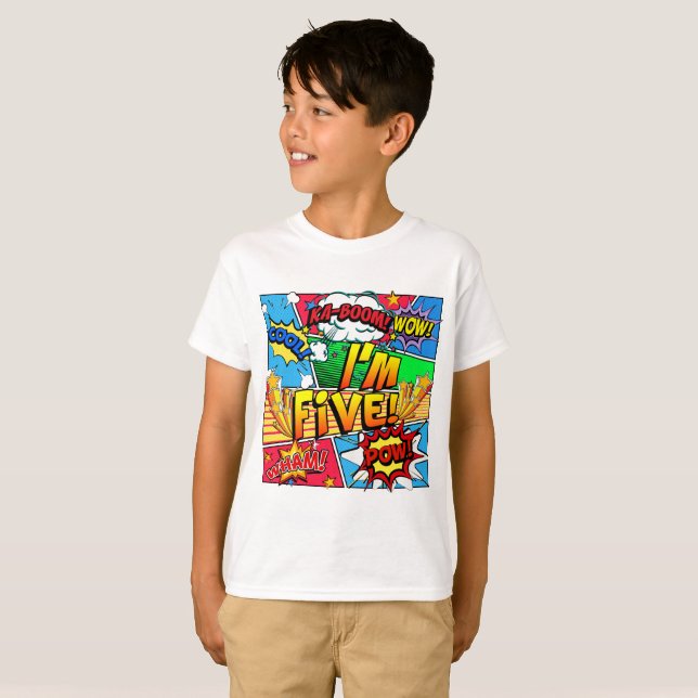 T-shirt I'm Five Comic Book (Devant entier)