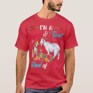 T-shirt I'm Funny Dog And Goat Kind Of Girl Farmer Floral 