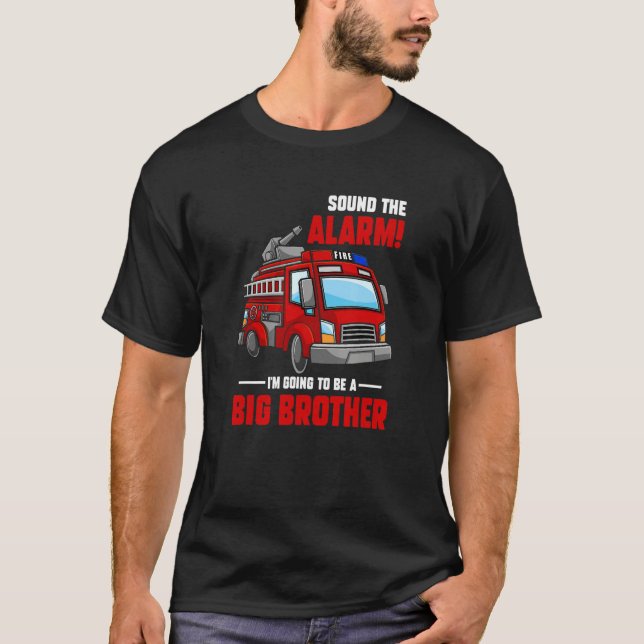 T-shirt I'm Going to Be a Big Brother - Firetruck Baby Rev (Devant)