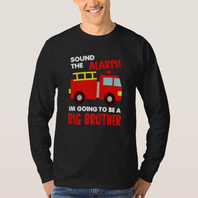 T-shirt Im Going To Be A Big Brother  Firetruck Baby Revea (Devant)