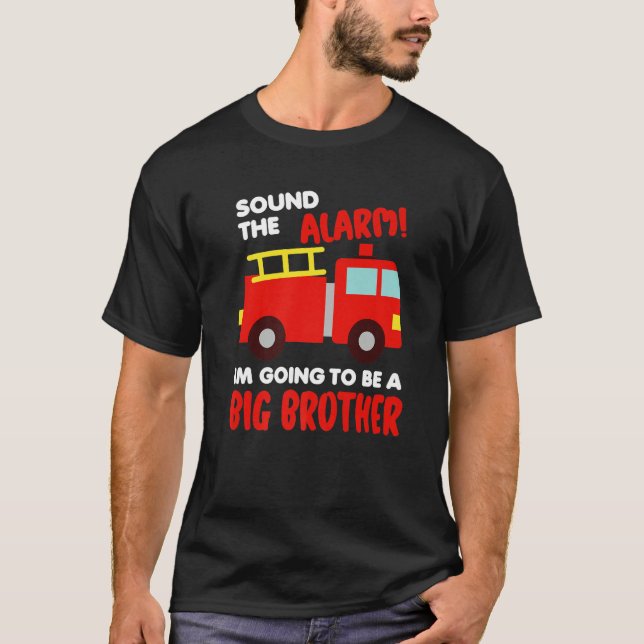 T-shirt Im Going To Be A Big Brother  Firetruck Baby Revea (Devant)