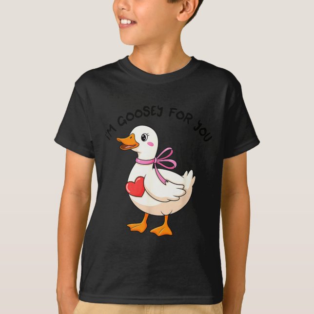 T-shirt I'm Goosey For You Coquette Valentine Goose  (Devant)