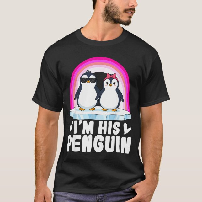 T-shirt I'm Her Penguin Matching Couple Valentine Love Hea (Devant)