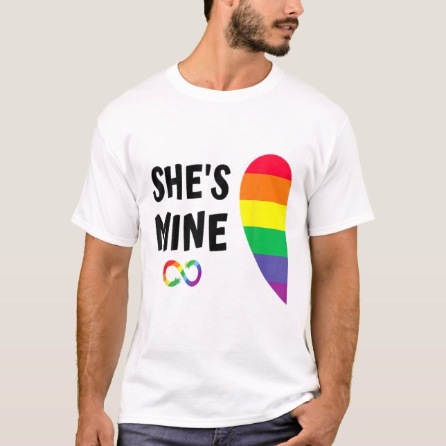 T-shirt Im Hers Shers Mine Correspondance Pour Pride Lesbi (Devant)