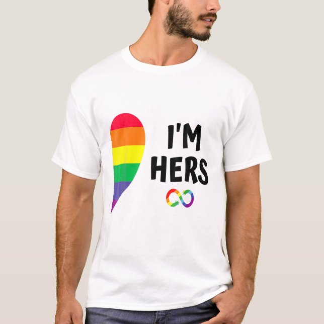 T-shirt Im Hers Shers Mine Correspondance Pour Pride Lesbi (Devant)