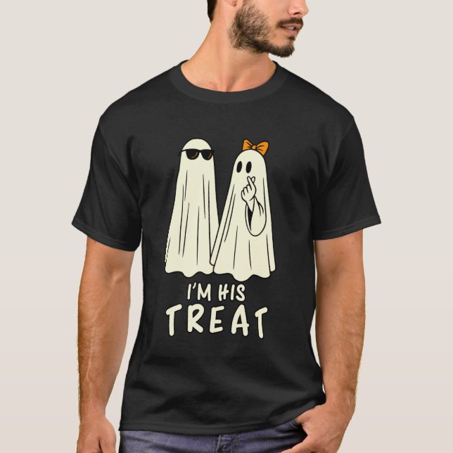T-shirt I'm His Treat Ghosts Funny Couple Matching Hallowe (Devant)