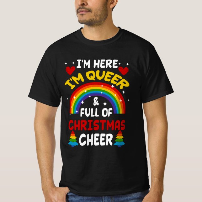 T-shirt Im Ici Joyer Noël LGBTQ Gay pride Arc-en-ciel (Devant)