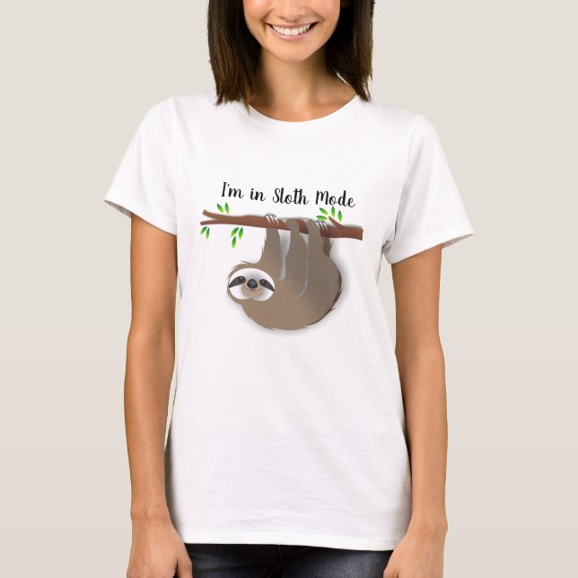 T-shirt "I'm in Sloth Mode", Sloth Brown sur Tree Branch (Devant)