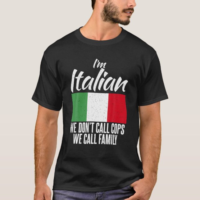 T-shirt Im Italien Je Parle Avec Mains Drôle Italien (Devant)