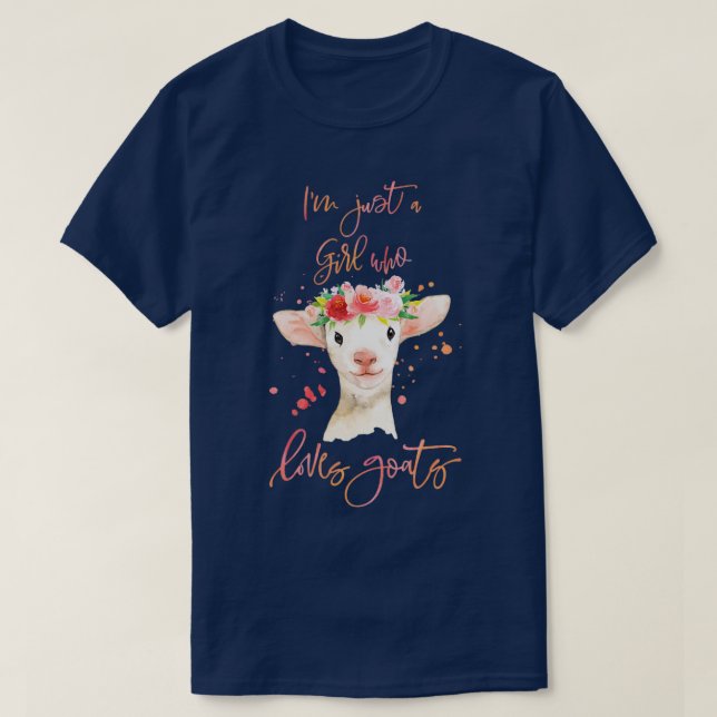 T-shirt Im Just A Girl Who Loves Goats   (2)  (Design devant)